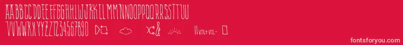 Police AlienPlaylist – polices roses sur fond rouge