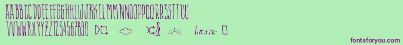 AlienPlaylist Font – Purple Fonts on Green Background