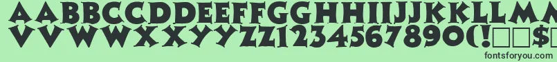 フォントZinniaRegular – 緑の背景に黒い文字