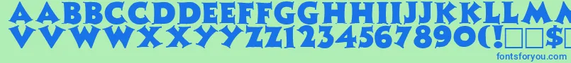 ZinniaRegular Font – Blue Fonts on Green Background