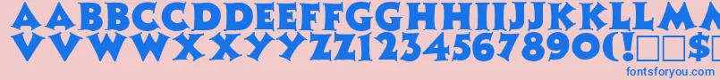 Fonte ZinniaRegular – fontes azuis em um fundo rosa