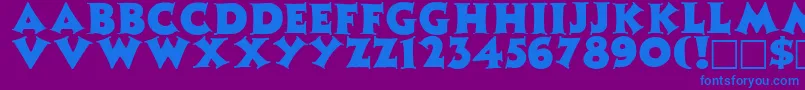 Шрифт ZinniaRegular – синие шрифты на фиолетовом фоне