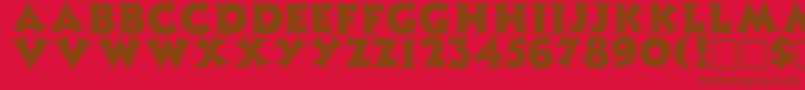 Czcionka ZinniaRegular – brązowe czcionki na czerwonym tle