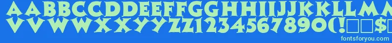 ZinniaRegular Font – Green Fonts on Blue Background