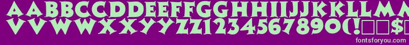 Fonte ZinniaRegular – fontes verdes em um fundo violeta