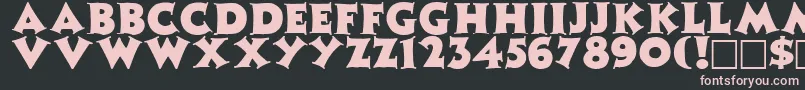 フォントZinniaRegular – 黒い背景にピンクのフォント