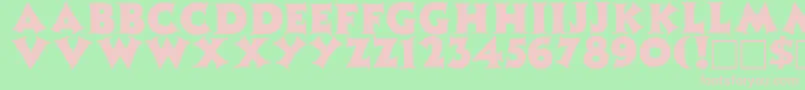 フォントZinniaRegular – 緑の背景にピンクのフォント