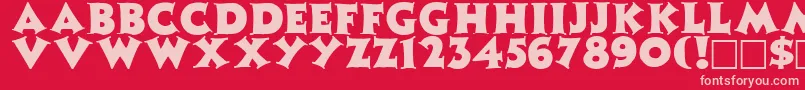 フォントZinniaRegular – 赤い背景にピンクのフォント