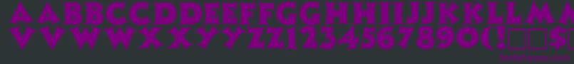 Czcionka ZinniaRegular – fioletowe czcionki na czarnym tle