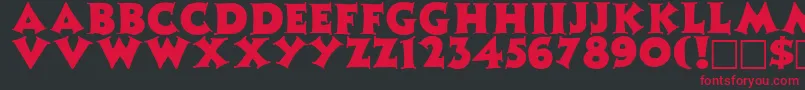 ZinniaRegular Font – Red Fonts on Black Background