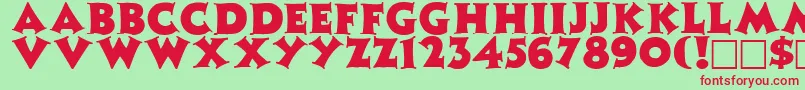 Шрифт ZinniaRegular – красные шрифты на зелёном фоне