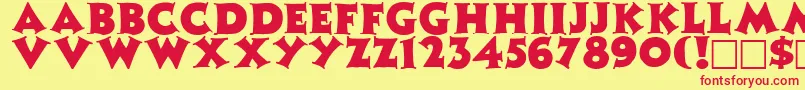 ZinniaRegular Font – Red Fonts on Yellow Background