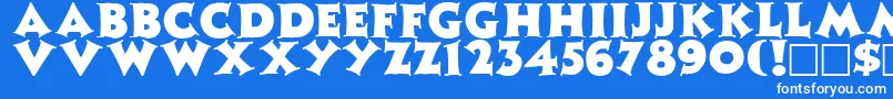 ZinniaRegular-fontti – valkoiset fontit sinisellä taustalla
