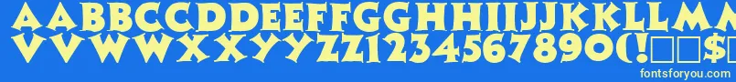 ZinniaRegular Font – Yellow Fonts on Blue Background