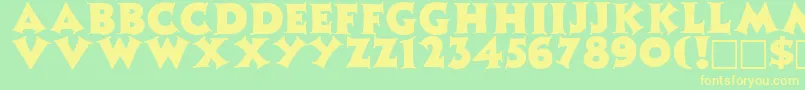 ZinniaRegular-fontti – keltaiset fontit vihreällä taustalla