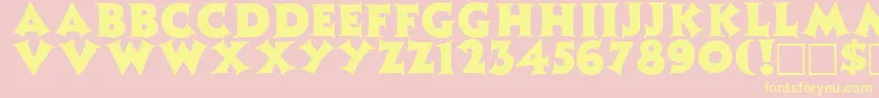 フォントZinniaRegular – 黄色のフォント、ピンクの背景