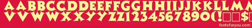 ZinniaRegular Font – Yellow Fonts on Red Background