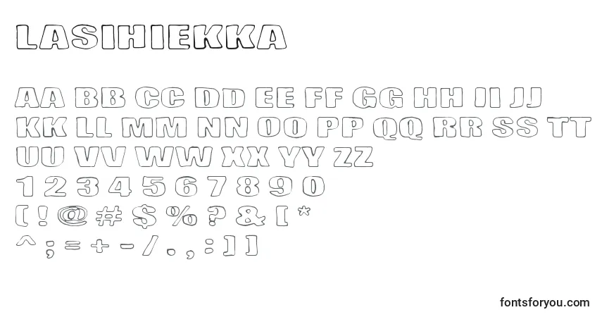 Fuente Lasihiekka - alfabeto, números, caracteres especiales