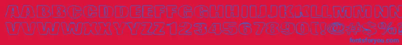 Lasihiekka Font – Blue Fonts on Red Background