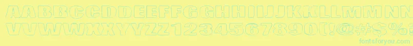 Шрифт Lasihiekka – зелёные шрифты на жёлтом фоне