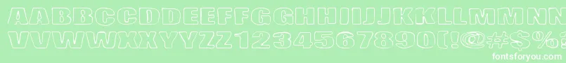 Lasihiekka-Schriftart – Weiße Schriften auf grünem Hintergrund