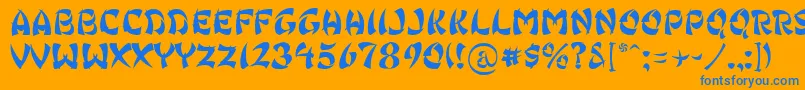 Ginko Font – Blue Fonts on Orange Background