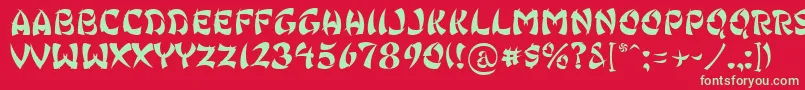 Ginko Font – Green Fonts on Red Background