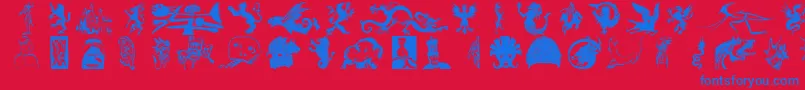 Mythologicalsone Font – Blue Fonts on Red Background