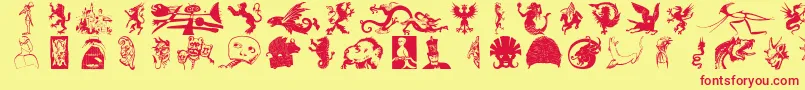 Mythologicalsone Font – Red Fonts on Yellow Background