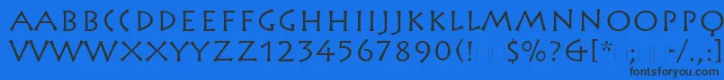 Шрифт RusticanaLtRoman – чёрные шрифты на синем фоне