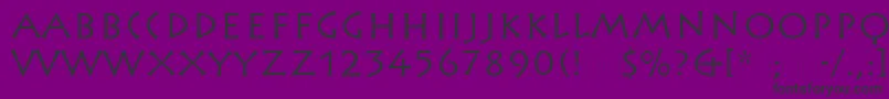 フォントRusticanaLtRoman – 紫の背景に黒い文字