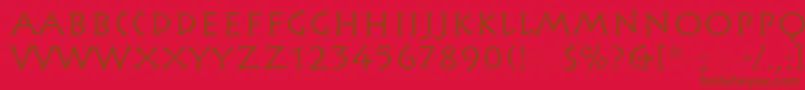 RusticanaLtRoman Font – Brown Fonts on Red Background