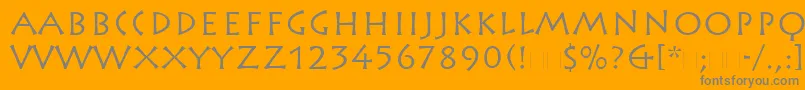 フォントRusticanaLtRoman – オレンジの背景に灰色の文字