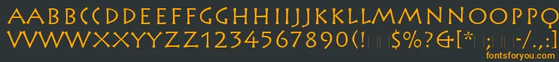 フォントRusticanaLtRoman – 黒い背景にオレンジの文字