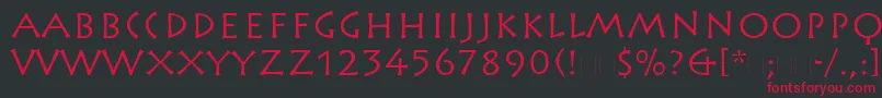 RusticanaLtRoman Font – Red Fonts on Black Background