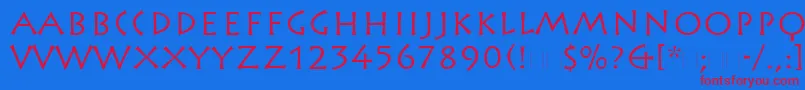 RusticanaLtRoman Font – Red Fonts on Blue Background