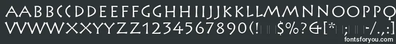 RusticanaLtRoman-fontti – valkoiset fontit mustalla taustalla