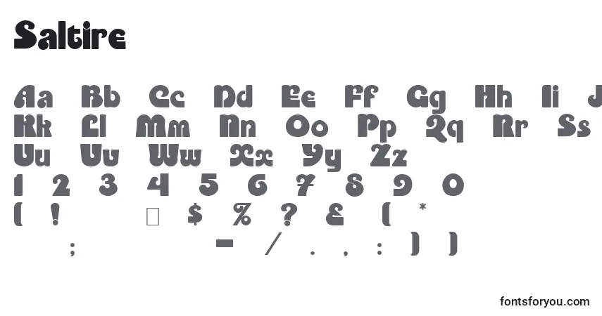 Schriftart Saltire – Alphabet, Zahlen, spezielle Symbole