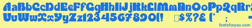 Saltire Font – Blue Fonts on Yellow Background