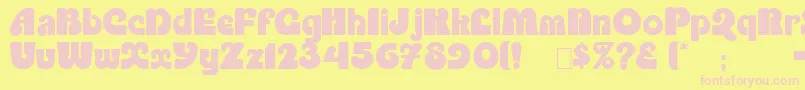 Saltire Font – Pink Fonts on Yellow Background