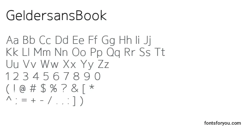 Czcionka GeldersansBook – alfabet, cyfry, specjalne znaki