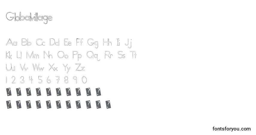Fuente Globalvillage - alfabeto, números, caracteres especiales