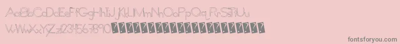 Globalvillage-Schriftart – Graue Schriften auf rosa Hintergrund
