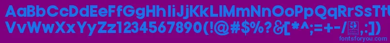 TypoGotikaBlackDemo-Schriftart – Blaue Schriften auf violettem Hintergrund