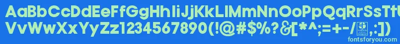 Fonte TypoGotikaBlackDemo – fontes verdes em um fundo azul
