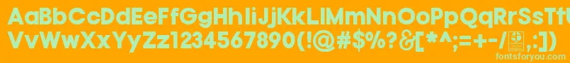 TypoGotikaBlackDemo Font – Green Fonts on Orange Background