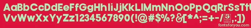 TypoGotikaBlackDemo Font – Green Fonts on Red Background
