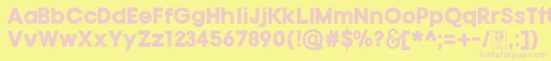 Czcionka TypoGotikaBlackDemo – różowe czcionki na żółtym tle