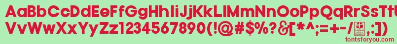 TypoGotikaBlackDemo Font – Red Fonts on Green Background