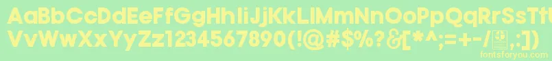 Fonte TypoGotikaBlackDemo – fontes amarelas em um fundo verde